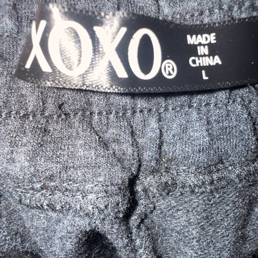 XOXO Black Sweatpants with Rhinestone Logo - Picture 3 of 3